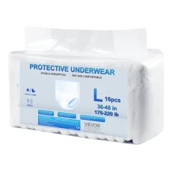 VEVOR Adult Incontinence Underwear, High Absorbent Protective Underwear for Men & Women, Disposable Adult Pull-ups Diaper with Leakproof Leg Cuff & Wetness Indicator - L Size, 64 Count (4 Packs of 16)