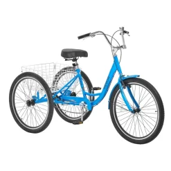 VEVOR Adult Tricycle 26 inch Trike for Adult 3 Wheel Cruiser Bike, with Cargo Basket, Adjustable Seat, and Double-Wall Wheel Rims, Carbon Steel Shopping Picnic Tricycles for Women, Men, Seniors
