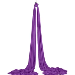 VEVOR Aerial Silk & Yoga Swing, 8.7 Yards, Aerial Yoga Hammock Kit with 100gsm Nylon Fabric, Full Rigging Hardware & Easy Set-up Guide, Antigravity Flying for All Levels Fitness Bodybuilding, Purple