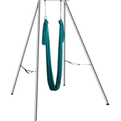 VEVOR Aerial Yoga Frame & Yoga Hammock, 9.67 ft Height Professional Yoga Swing Stand Comes with 6.6 Yards Aerial Hammock, Max 551.15 lbs Load Capacity Yoga Rig for Indoor Outdoor Aerial Yoga, Green