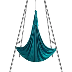 VEVOR Aerial Yoga Frame & Yoga Hammock, 9.67 ft Height Professional Yoga Swing Stand Comes with 6.6 Yards Aerial Hammock, Max 551.15 lbs Load Capacity Yoga Rig for Indoor Outdoor Aerial Yoga, Green