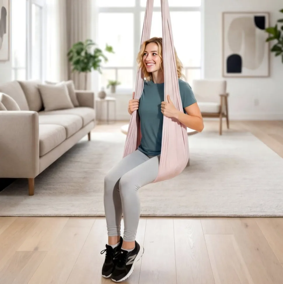 VEVOR Aerial Yoga Hammock, 300 lbs Load Aerial Silk, Yoga Swing with Nylon Fabric, PE Zipper Bag for Parent-Child Interaction, Strengthen Muscles & Improve Practice, Hammock and Swing Combo