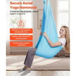 VEVOR Aerial Yoga Hammock, Maximum 300 lbs Load Aerial Silk, Yoga Swing with Nylon Fabric, Daisy Rope, PE Zipper Bag, Gymnastics Swings Suitable for Men and Women, Dual-Function Hammock & Swing