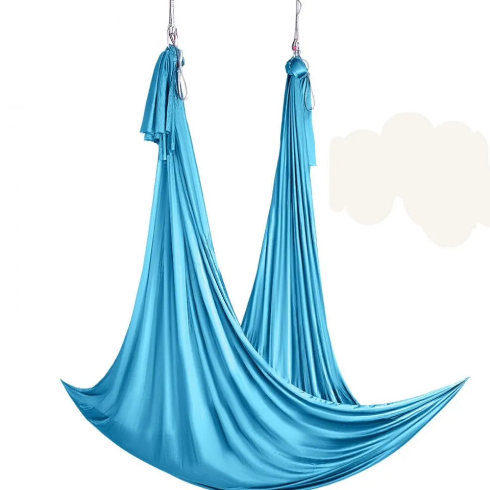 VEVOR Aerial Yoga Hammock & Swing, 5.5 Yards, Aerial Yoga Starter Kit with 100gsm Nylon Fabric, Full Rigging Hardware & Easy Set-up Guide, Antigravity Flying for All Levels Fitness Bodybuilding, Blue