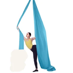 VEVOR Aerial Yoga Hammock & Swing, 5.5 Yards, Aerial Yoga Starter Kit with 100gsm Nylon Fabric, Full Rigging Hardware & Easy Set-up Guide, Antigravity Flying for All Levels Fitness Bodybuilding, Blue