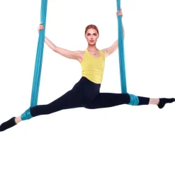 VEVOR Aerial Yoga Hammock & Swing, 5.5 Yards, Aerial Yoga Starter Kit with 100gsm Nylon Fabric, Full Rigging Hardware & Easy Set-up Guide, Antigravity Flying for All Levels Fitness Bodybuilding, Blue