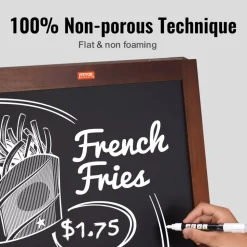 VEVOR A Frame Chalkboard Sign, Double-Sided Sidewalk Signs, Freestanding Vintage Wooden Chalk Board with Chalks & Magnetic Eraser, Rustic Brown Outdoor Sandwich Board, 20"x40", Kitchen Home Wedding