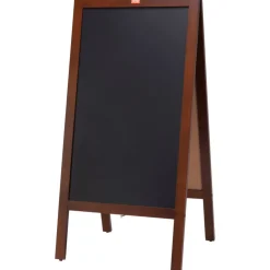 VEVOR A Frame Chalkboard Sign, Double-Sided Sidewalk Signs, Freestanding Vintage Wooden Chalk Board with Chalks & Magnetic Eraser, Rustic Brown Outdoor Sandwich Board, 20