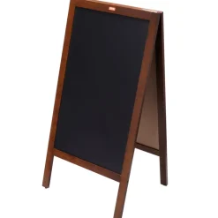 VEVOR A Frame Chalkboard Sign, Double-Sided Sidewalk Signs, Freestanding Vintage Wooden Chalk Board with Chalks & Magnetic Eraser, Rustic Brown Outdoor Sandwich Board, 20
