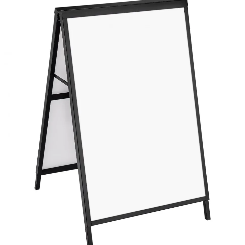 VEVOR A Frame Sidewalk Sign, 24x36 Inch Heavy Duty Slide-in Signboard Holder, Double-Sided Folding Sandwich Board Signs, Steel Pavement Sign Poster for Outdoor Business Street Advertising (Frame only)