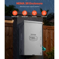 VEVOR 100A Generator Transfer Switch, 24000W Manual Transfer Switch, Heavy Duty Double-Throw Power Transfer Switch 120/240V, Meeting NEMA 3R Standards, for Outdoor, Indoor, and Portable Generator