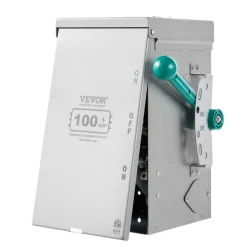 VEVOR 100A Generator Transfer Switch, 24000W Manual Transfer Switch, Heavy Duty Double-Throw Power Transfer Switch 120/240V, Meeting NEMA 3R Standards, for Outdoor, Indoor, and Portable Generator