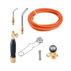 VEVOR Air Acetylene Torch Kit, Acetylene Gas Welding Tool with 149'' Hose, 2 Welding Tips, CGA200 Regulator & Torch Handle, Gas Brazing Welder for Home DIY Industrial Sites (without Gas Cylinder)