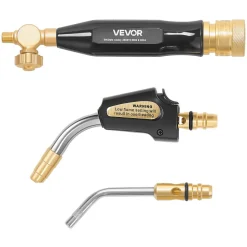 VEVOR Air Acetylene Torch Kit, Acetylene Gas Welding Tool with 11.8FT Rubber Hose, 4 Welding Tips & CGA200 Regulator, Swirl Frame Gas Brazing Torch Kit for Home DIY and Industrial Metalworking