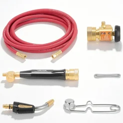 VEVOR Air Acetylene Torch Kit, Acetylene Gas Welding Tool with 11.8FT Rubber Hose, PL-8A Self-Lighting Welding Tip & CGA200 Regulator, Swirl Frame Brazing Torch Kit for Home Industrial Metalworking