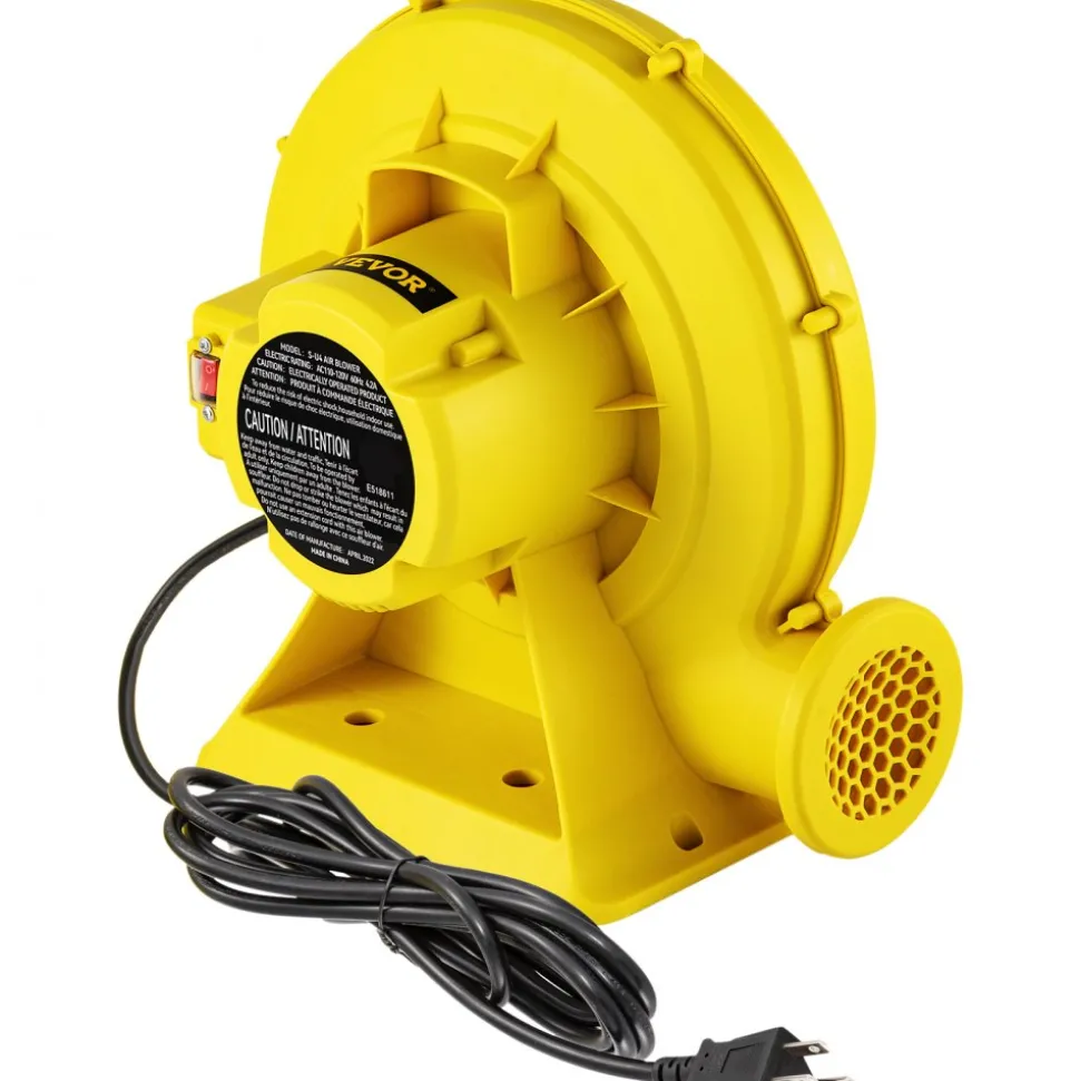 VEVOR Air Blower, 450W 0.6HP Inflatable Blower, Portable and Powerful Bounce House Blower, 1750Pa Commercial Air Blower Pump Fan, Used for Inflatable Bouncy Castle and Jump Tested to UL Standards