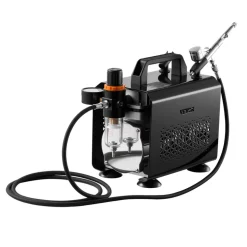 VEVOR Airbrush Kit, 1/6 HP, Air Brush Kit with Air Compressor, 3 Dual-Action Professional Airbrushes with 3 Tips, Hose, Acrylic Paint, 2 Fans, Low Noise, for Cake Decorating, Model Painting, Nail Art