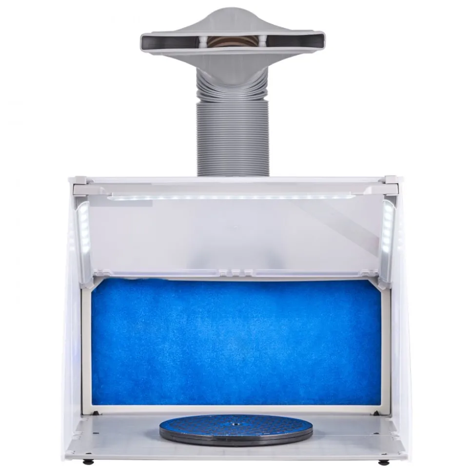 VEVOR Airbrush Spray Booth, Portable Hobby Airbrush Paint Spray Booth Kit with LED Lights, Exhaust Fan and Exhaust Extension Hose, Airbrush Paint Booth for Painting Models, Arts, Crafts, Cakes