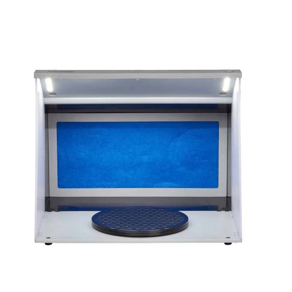 VEVOR Airbrush Spray Booth, Portable Hobby Airbrush Paint Spray Booth Kit with 4 LED Light, Powerful Dual Exhaust Fans, Turntable and 6 ft Extension Hose, for Painting Models, Arts, Crafts, Cakes