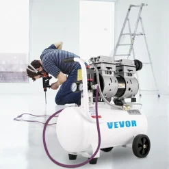 VEVOR Air Compressor 6.6 Gallon, Portable Air Compressor 1 HP, Oil Free Air Compressor Steel Tank 750W,  Pancake Air Compressor 115 PSI, Ultra Quiet Compressor for Home Repair, Tire Inflation