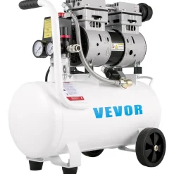 VEVOR Air Compressor 6.6 Gallon, Portable Air Compressor 1 HP, Oil Free Air Compressor Steel Tank 750W,  Pancake Air Compressor 115 PSI, Ultra Quiet Compressor for Home Repair, Tire Inflation