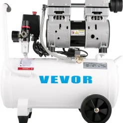 VEVOR Air Compressor 6.6 Gallon, Portable Air Compressor 1 HP, Oil Free Air Compressor Steel Tank 750W,  Pancake Air Compressor 115 PSI, Ultra Quiet Compressor for Home Repair, Tire Inflation