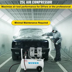 VEVOR Air Compressor 6.6 Gallon, Portable Air Compressor 1 HP, Oil Free Air Compressor Steel Tank 750W,  Pancake Air Compressor 115 PSI, Ultra Quiet Compressor for Home Repair, Tire Inflation