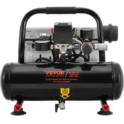 VEVOR Air Compressor, 1 Gallon Steel Tank, 1HP 1.5 CFM 90PSI Oil Free Air Compressor & Max. 120PSI Pressure, 78dB Ultra Quiet Portable Compressor, for Auto Repair, Tire Inflation, Spray Painting