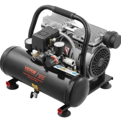 VEVOR Air Compressor, 1 Gallon Steel Tank, 1HP 1.5 CFM 90PSI Oil Free Air Compressor & Max. 120PSI Pressure, 78dB Ultra Quiet Portable Compressor, for Auto Repair, Tire Inflation, Spray Painting