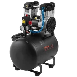 VEVOR Air Compressor, 10 Gallon Steel Tank, 2HP 5.3 CFM@90 PSI Oil Free Air Compressor & Max. 125PSI Pressure, 78dB Ultra Quiet Portable Compressor, for Auto Repair, Tire Inflation, Spray Painting