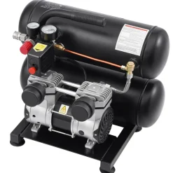 VEVOR Air Compressor, 4.6 Gallon Steel Tank, 1HP 2.2 CFM@90 PSI Oil Free Air Compressor & Max. 120PSI Pressure, 80dB Ultra Quiet Portable Compressor, for Auto Repair, Tire Inflation, Spray Painting