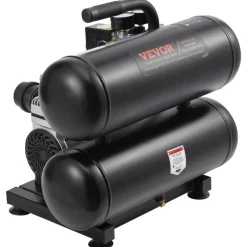 VEVOR Air Compressor, 4.6 Gallon Steel Tank, 1HP 2.2 CFM@90 PSI Oil Free Air Compressor & Max. 120PSI Pressure, 80dB Ultra Quiet Portable Compressor, for Auto Repair, Tire Inflation, Spray Painting