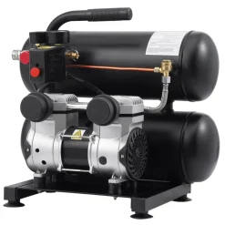 VEVOR Air Compressor, 4.6 Gallon Steel Tank, 1HP 2.2 CFM@90 PSI Oil Free Air Compressor & Max. 120PSI Pressure, 80dB Ultra Quiet Portable Compressor, for Auto Repair, Tire Inflation, Spray Painting