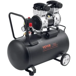 VEVOR Air Compressor, 15 Gallon Steel Tank, 2HP 5.3 CFM@90 PSI Oil Free Air Compressor & Max. 125PSI Pressure, 78dB Ultra Quiet Portable Compressor, for Auto Repair, Tire Inflation, Spray Painting