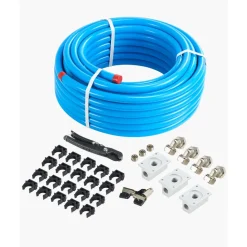 VEVOR Air Compressor Line Kit, 100FT x 3/4", HDPE-Aluminum Compressed Air Piping System, Leak-Proof, Pressure-Resistant & Easy-to-Install, Compressed Air Line Tubing Kit for Garages Workshops, Blue