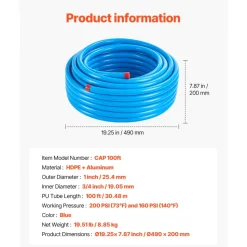 VEVOR Air Compressor Line Kit, 100FT x 3/4