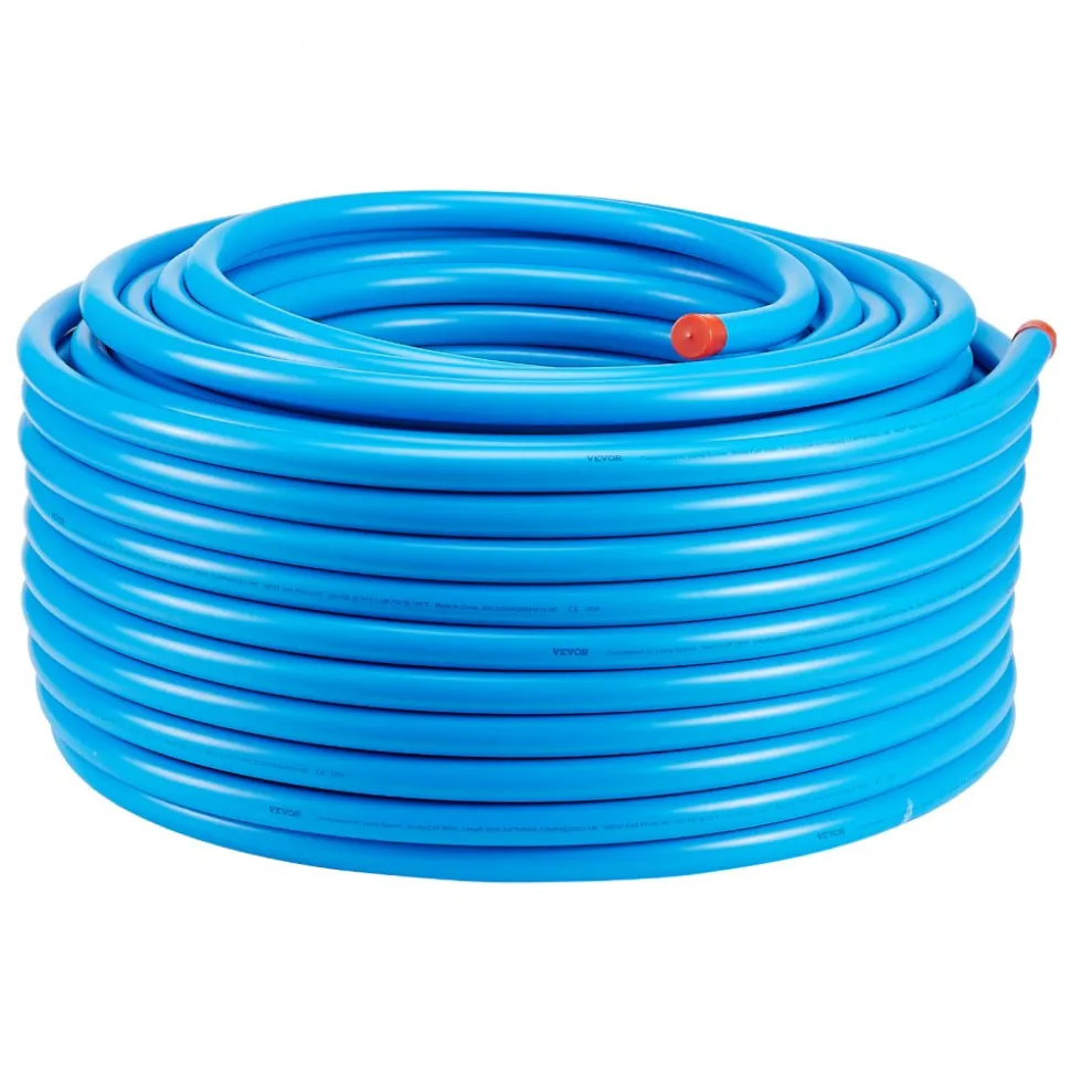 VEVOR Air Compressor Line Kit, 300FT x 3/4", HDPE-Aluminum Compressed Air Piping System, Leak-Proof, Pressure-Resistant & Easy-to-Install, Compressed Air Line Tubing Kit for Garages Workshops, Blue