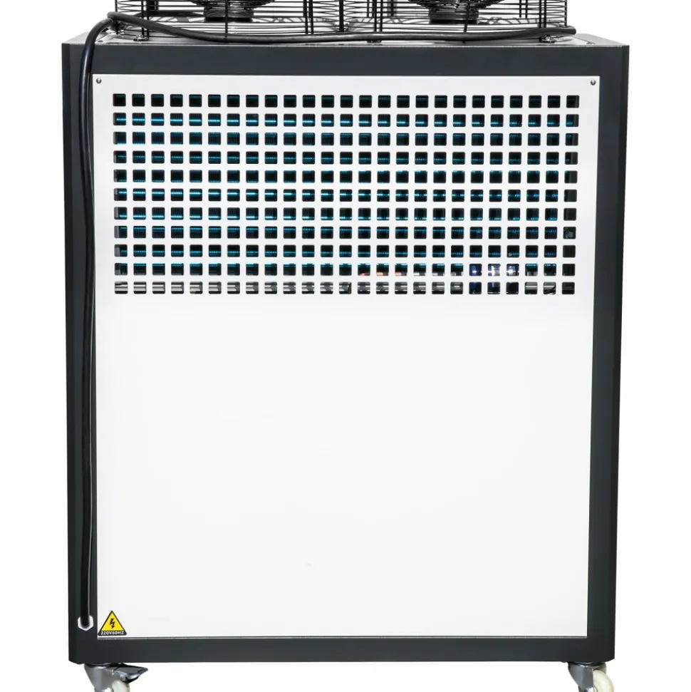 VEVOR Air Cooled Water Chiller 5 Ton Portable, 5Hp 53L Tank Industrial Chiller, Finned Condenser w/Micro-Computer Control, 15KW Cooling Capacity Stainless Steel Tank Chiller Machine for Cooling Water