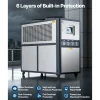 VEVOR Air-Cooled Water Chiller, 12.3 HP, Industrial Water Chiller with 30,240 Kcal/h Cooling Capacity, Dual Compressor, 37 Gal Large Tank, LED Display, Cooler for Cooling Water, Not Air Conditioner