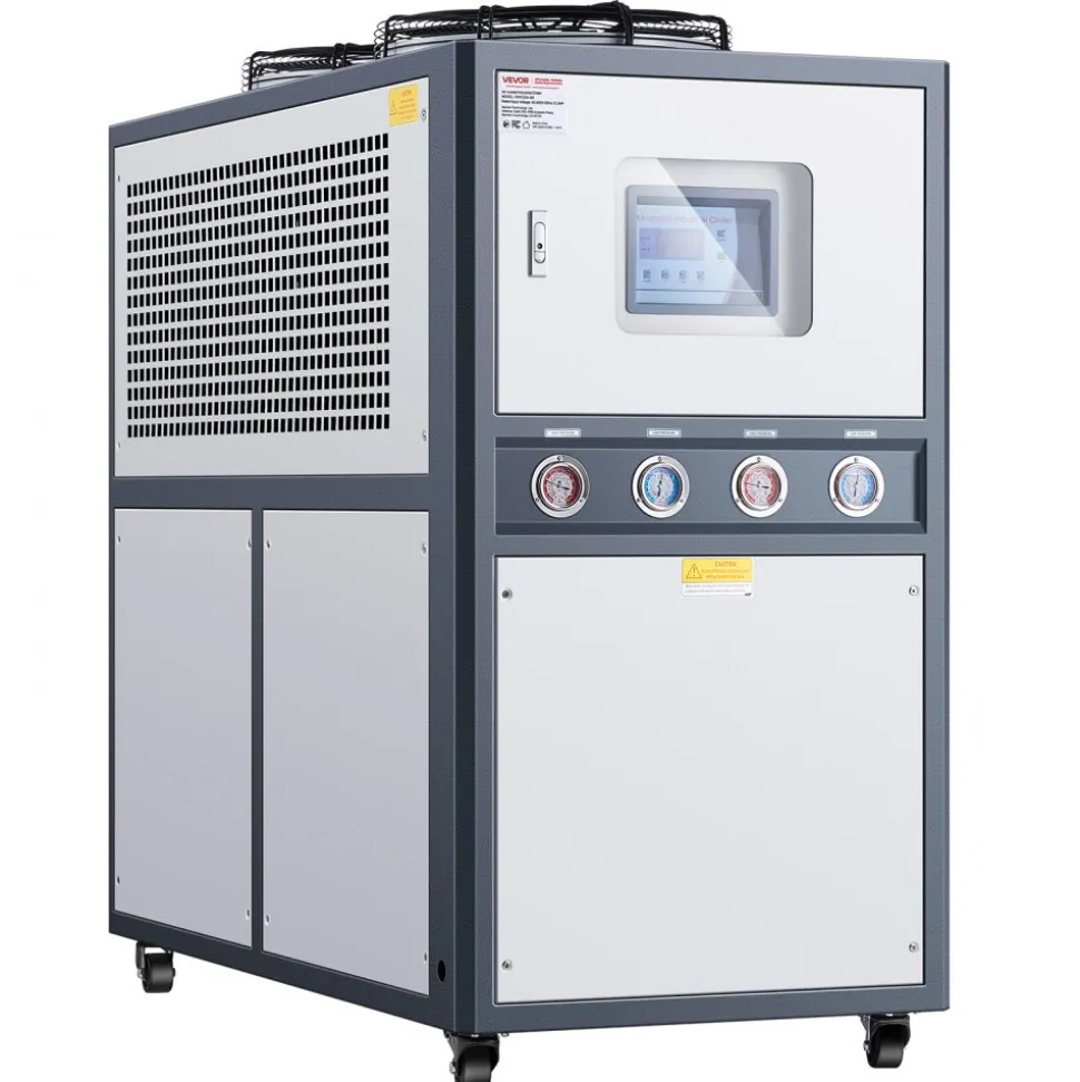 VEVOR Air-Cooled Water Chiller, 12.3 HP, Industrial Water Chiller with 30,240 Kcal/h Cooling Capacity, Dual Compressor, 37 Gal Large Tank, LED Display, Cooler for Cooling Water, Not Air Conditioner