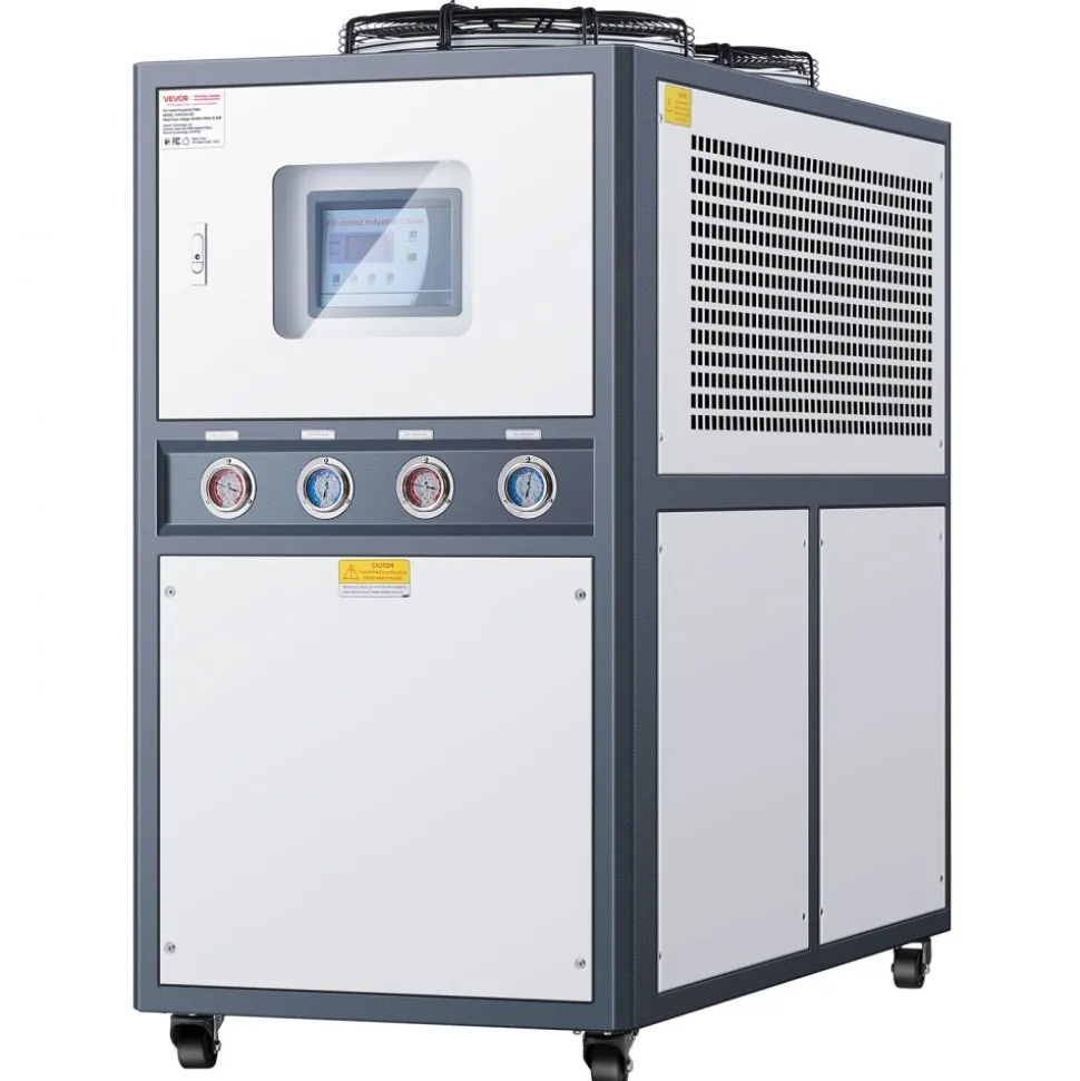 VEVOR Air-Cooled Water Chiller, 12.3 HP, Industrial Water Chiller with 30,240 Kcal/h Cooling Capacity, Dual Compressor, 37 Gal Large Tank, LED Display, Cooler for Cooling Water, Not Air Conditioner