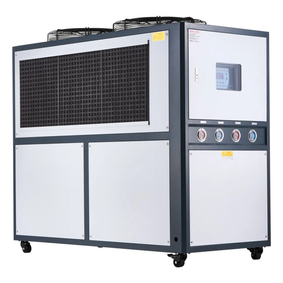 VEVOR Air-Cooled Water Chiller, 16.67 HP, Industrial Water Chiller with 45,360 Kcal/h Cooling Capacity, Dual Compressor, 53 Gal Large Tank, LED Display, Cooler for Cooling Water, Not Air Conditioner