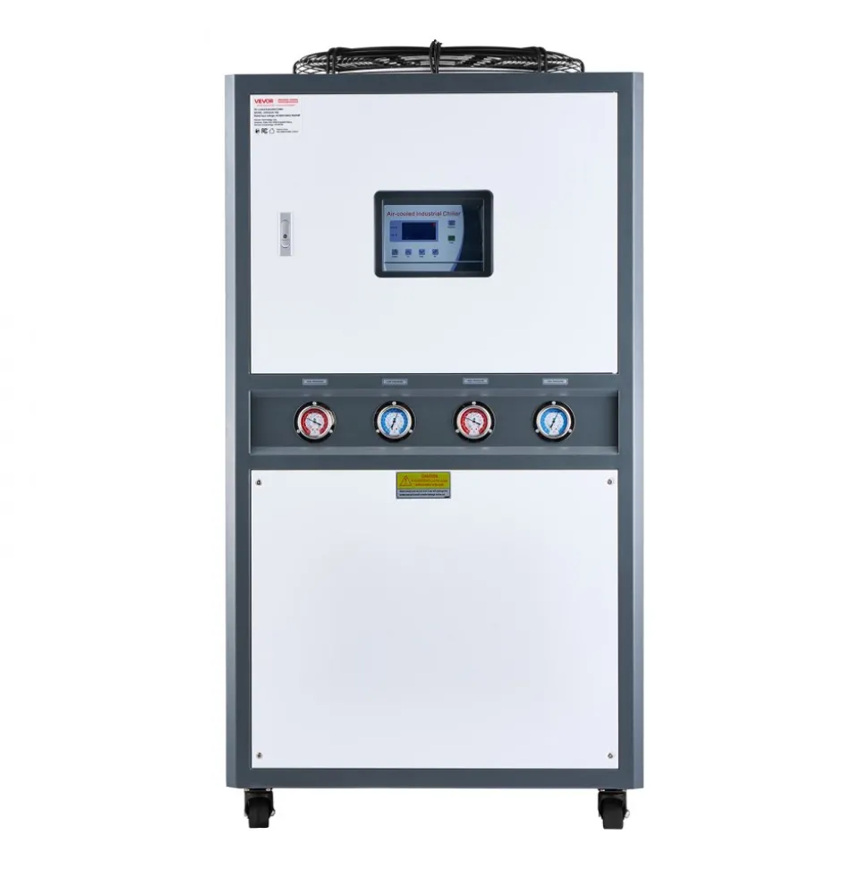 VEVOR Air-Cooled Water Chiller, 16.67 HP, Industrial Water Chiller with 45,360 Kcal/h Cooling Capacity, Dual Compressor, 53 Gal Large Tank, LED Display, Cooler for Cooling Water, Not Air Conditioner