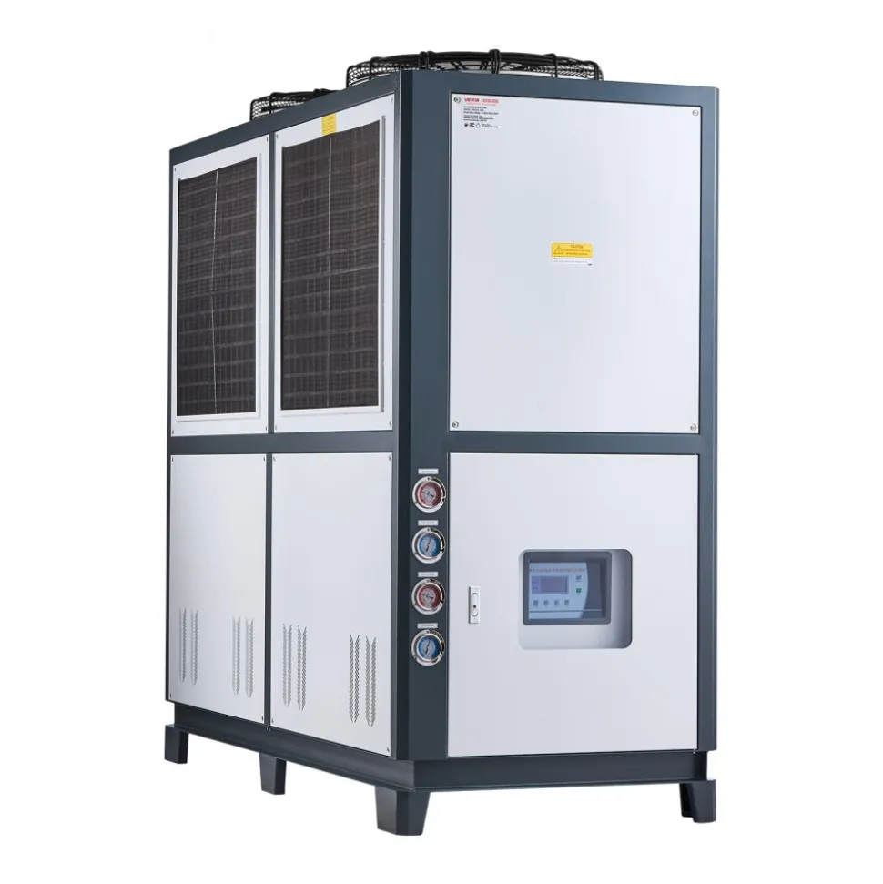 VEVOR Air-Cooled Water Chiller, 25 HP, Industrial Water Chiller with 60,480 Kcal/h Cooling Capacity, Dual Compressor, 53 Gal Large Tank, LED Display, Cooler for Cooling Water, Not Air Conditioner