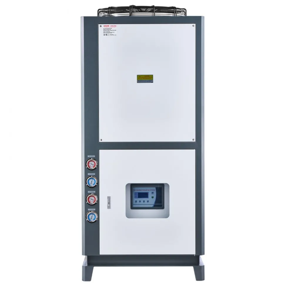 VEVOR Air-Cooled Water Chiller, 25 HP, Industrial Water Chiller with 60,480 Kcal/h Cooling Capacity, Dual Compressor, 53 Gal Large Tank, LED Display, Cooler for Cooling Water, Not Air Conditioner