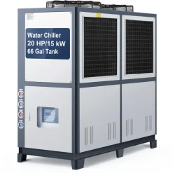 VEVOR Air-Cooled Water Chiller, 25 HP, Industrial Water Chiller with 60,480 Kcal/h Cooling Capacity, Dual Compressor, 53 Gal Large Tank, LED Display, Cooler for Cooling Water, Not Air Conditioner