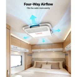 VEVOR Air Distribution Box, 115V Non-Ducted RV Air Conditioner ADB Unit with Operating Panel, Detachable Filter, and Four-Way Airflow, Used for VEVOR Non-Ducted Cooling-Only Rooftop RV AC Unit, White