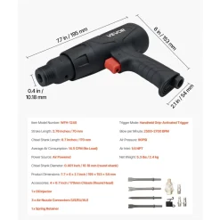 VEVOR Air Hammer, 2500-2700BPM Pneumatic Hammer with 2.76-inch Stroke & 4PCS 6.7