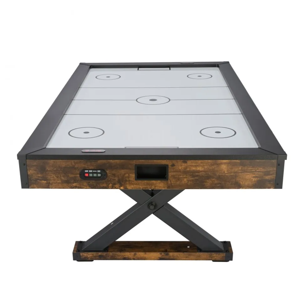 VEVOR 84" Air Hockey Table, Indoor Arcade Table Gaming Set with 2 Pushers, 2 Pucks, Electronic Scorer, X-shaped Legs & High-powered Blower, Air Powered Hockey Game Table for Family Game Room Office
