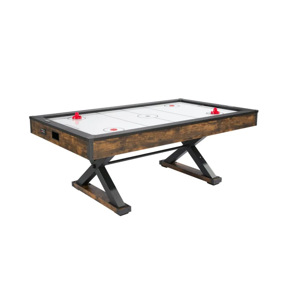 VEVOR 84" Air Hockey Table, Indoor Arcade Table Gaming Set with 2 Pushers, 2 Pucks, Electronic Scorer, X-shaped Legs & High-powered Blower, Air Powered Hockey Game Table for Family Game Room Office